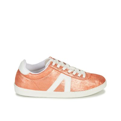 BASKETS ANDRÉ FEMME SPRINTER CUIR RETOURNÉ ROSE